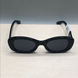 Aire Calisto Glossy Sleek Black Oval Sunglasses UNISEX trendy